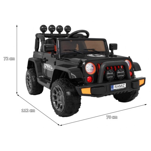 Auto Terenowe Full Time 4WD dla dzieci Czarny + Napęd 4x4 + Pilot + Audio LED + Schowek