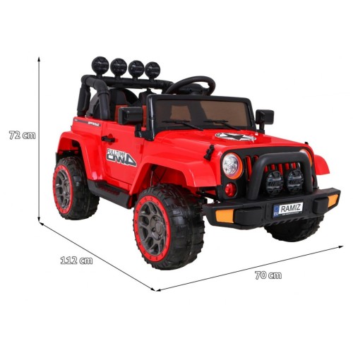 Auto Terenowe Full Time 4WD dla dzieci Czerwony + Napęd 4x4 + Pilot + Audio LED + Schowek