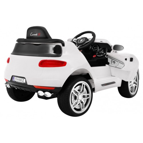 Autko Turbo-S na akumulator dla dzieci Biały + Pilot + Wolny Start + Koła EVA + Radio MP3