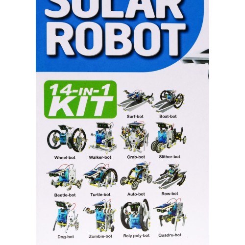 Pojazdy, roboty Solarne 14w1. Konstruktor robotów.