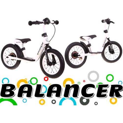 Rowerek biegowy SporTrike Balancer dla dzieci Biały Pierwszy rowerek do Nauki jazdy