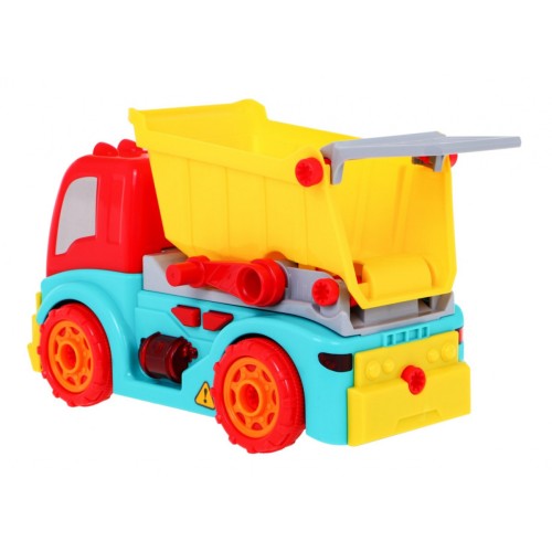 Rozkręcana Ciężarówka dla dzieci 3+ Wkrętarka elektryczna + Napęd do wywrotki + Dźwięki Światła