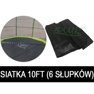 Siatka ochronna SkyRamiz Czarny do trampoliny ogrodowej 305cm/10FT 6 tuneli na słupki