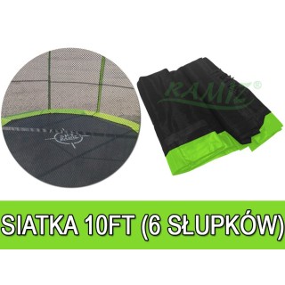 Siatka ochronna SkyRamiz Zielony do trampoliny ogrodowej 305cm/10FT 6 tuneli na słupki