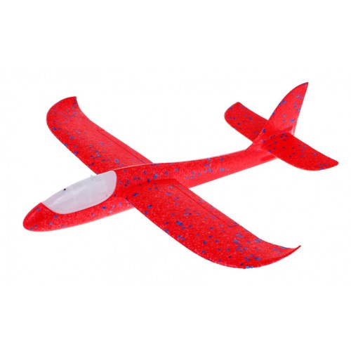 Model Samolotu ze styropianu dla dzieci Czerwony + Ruchomy statecznik + Światełko