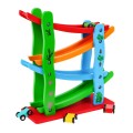 Drewniana tor dla autek dla dzieci 3+ Kolorowa zjeżdżalnia 4 piętra