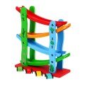 Drewniana tor dla autek dla dzieci 3+ Kolorowa zjeżdżalnia 4 piętra