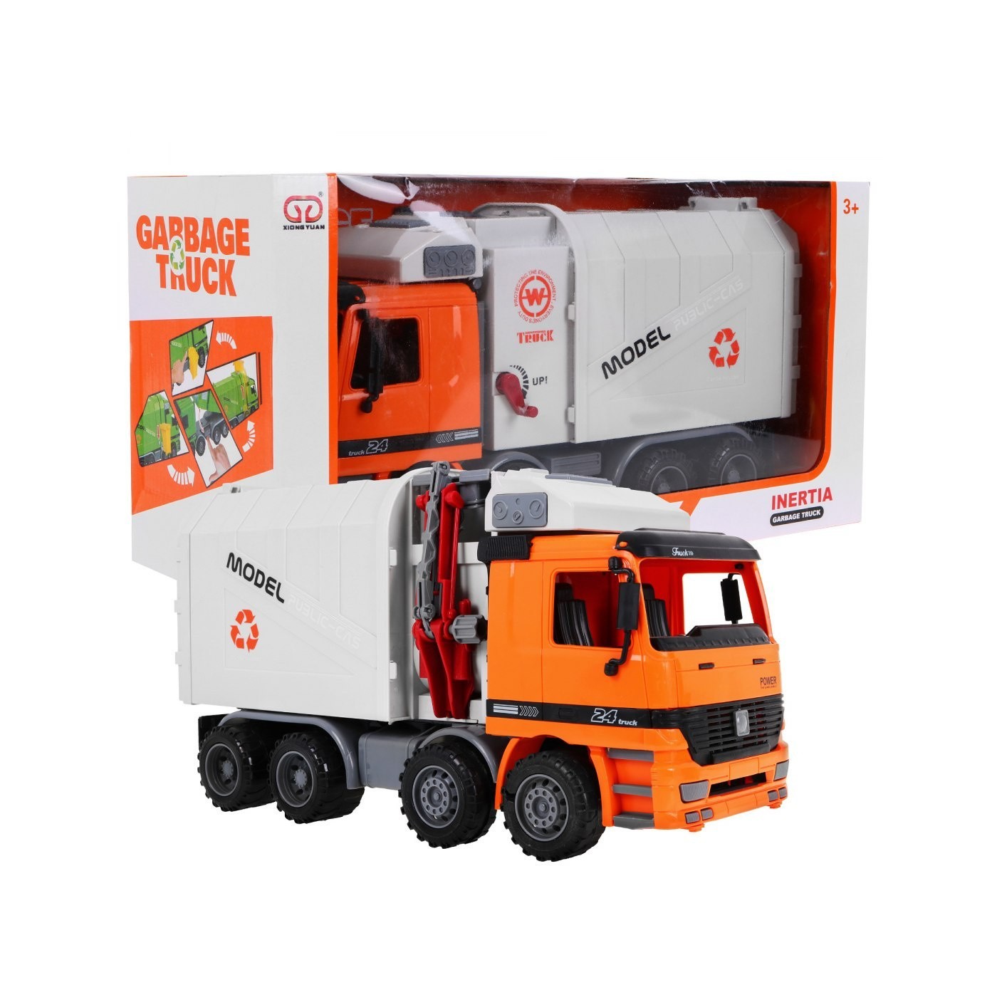 Toy Car Truck Garbage Truck Orange