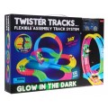 Świecący w ciemności Tor wyścigowy dla dzieci 3+ Autko LED + Pętla 360 + Konstrukcja 132 el.