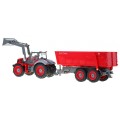 Traktor z koparką i przyczepą dla dzieci 3+ Zdalnie sterowany + Ruchome elementy Czerwony