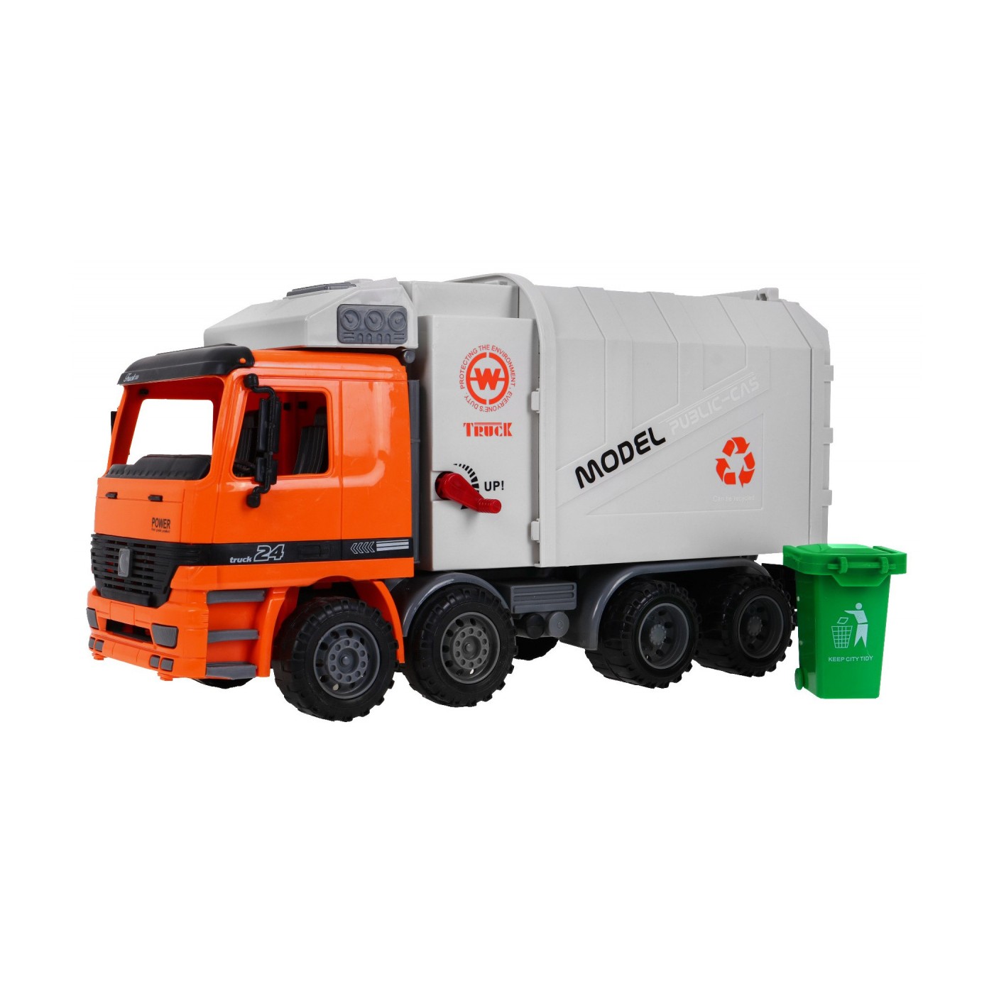 Autko Ciężarówka Śmieciarka Pomarańczowa