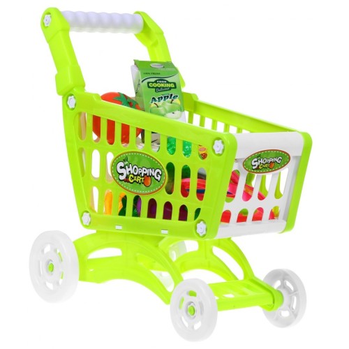 Wózek Koszyk Na Zakupy Zestaw Owoców Do Krojenia Zielony