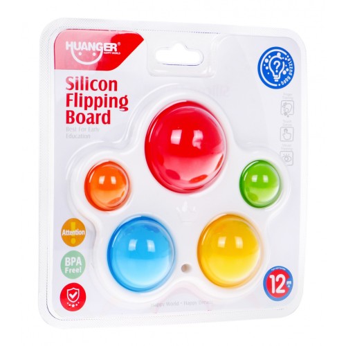 Kolorowa plansza z bąbelkami dla dzieci 12m+ Zabawka sensoryczna z sylikonu