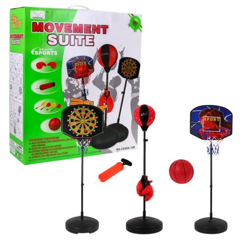 Set of 3 in 1 boxing, Darts, basketball