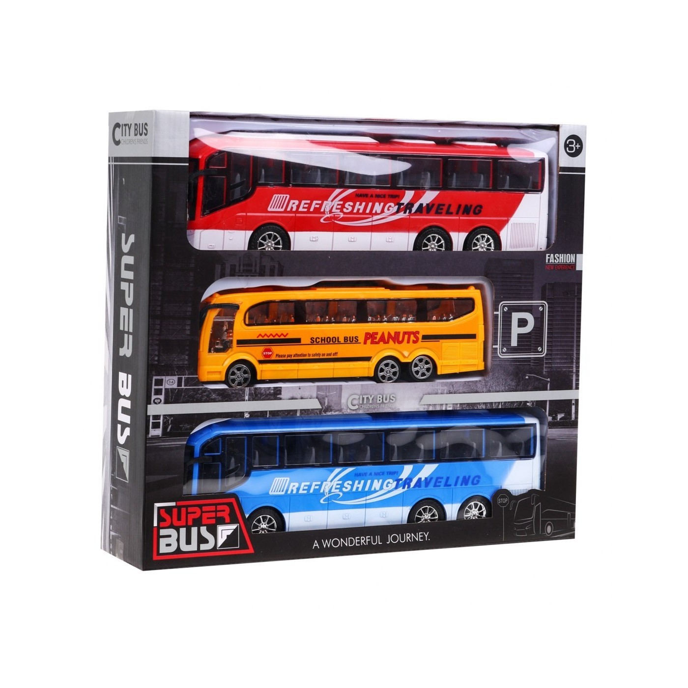 3 modele Autobusów dla dzieci 3+ Bus szkolny + Autobusy wycieczkowe + Żywa kolorystyka