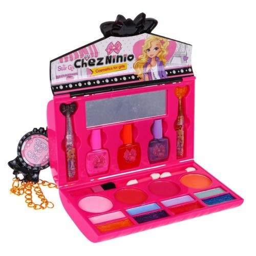 Zestaw do makijażu Różowa torebka dla dzieci 5+ Kolorowe kosmetyki + akcesoria