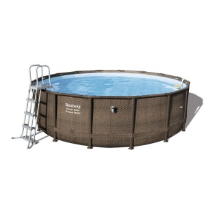 Basen Stelażowy 16FT 488x122 cm Power Steel Deluxe Rattan S