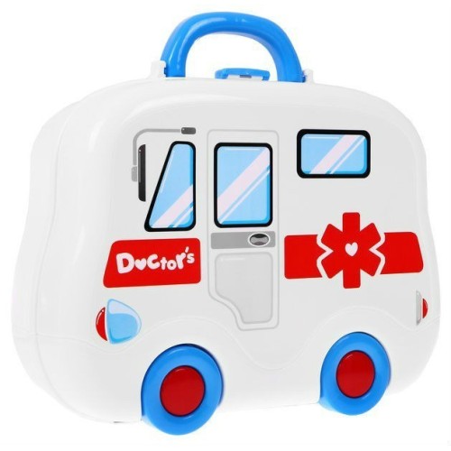 Zestaw lekarski + Walizka ambulans dla dzieci 3+ Przenośna zabawka + Akcesoria Sprzęty doktora