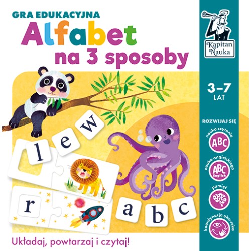 Gra edukacyjna "Alfabet na 3 sposoby" nauka Liter i Słów dla dzieci 3-7 lat