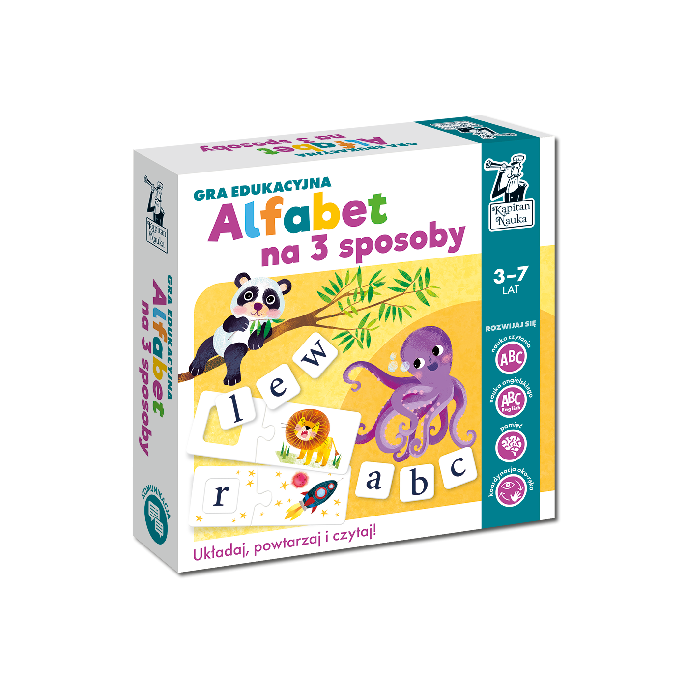 Gra edukacyjna "Alfabet na 3 sposoby" nauka Liter i Słów dla dzieci 3-7 lat
