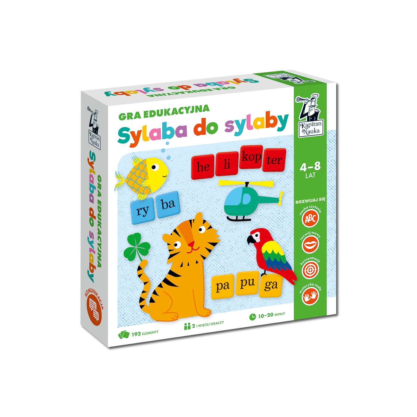 Gra edukacyjna "Sylaba do sylaby" dla dzieci 4-8 lat + Układanie wyrazów + Nazywanie obrazków