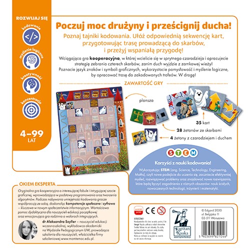 Gra edukacyjna "Zakodowany zamek" dla dzieci 4-10 lat + Nauka podstaw programowania + Gra planszowa na współpracę
