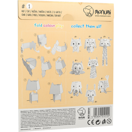 "Kot" kolorowanka-składanka 3D dla dzieci