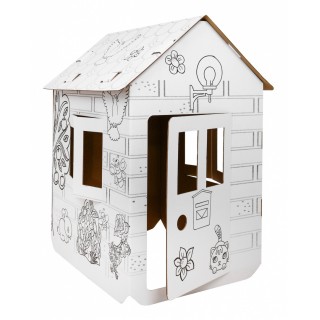 Domek XXL z autem kolorowanka 3D dla dzieci