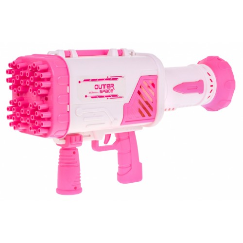Maszyna do Baniek mydlanych Pistolet dla dzieci 3+ różowy Broń z wiatraczkiem + Płyn do baniek