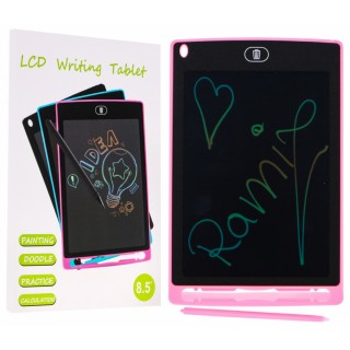 Interaktywny Tablet do rysowania dla dzieci 3+ różowy 8,5" + Rysik + Kolorowe rysunki