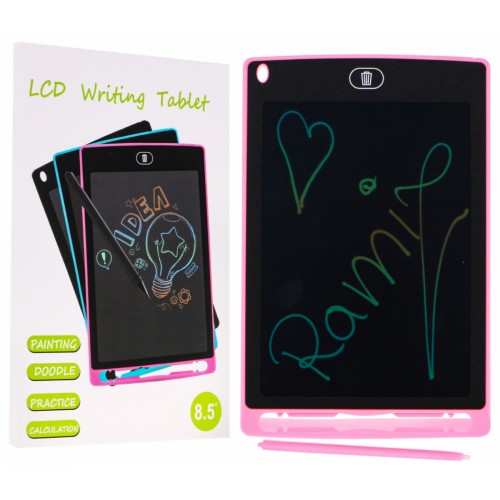 Interaktywny Tablet do rysowania dla dzieci 3+ różowy 8,5" + Rysik + Kolorowe rysunki
