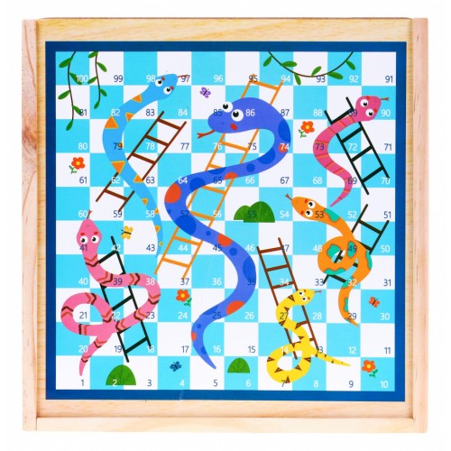 Drewniany zestaw gier planszowych 6w1 dla dzieci Trylma Węże i drabiny Szachy Chińczyk GO