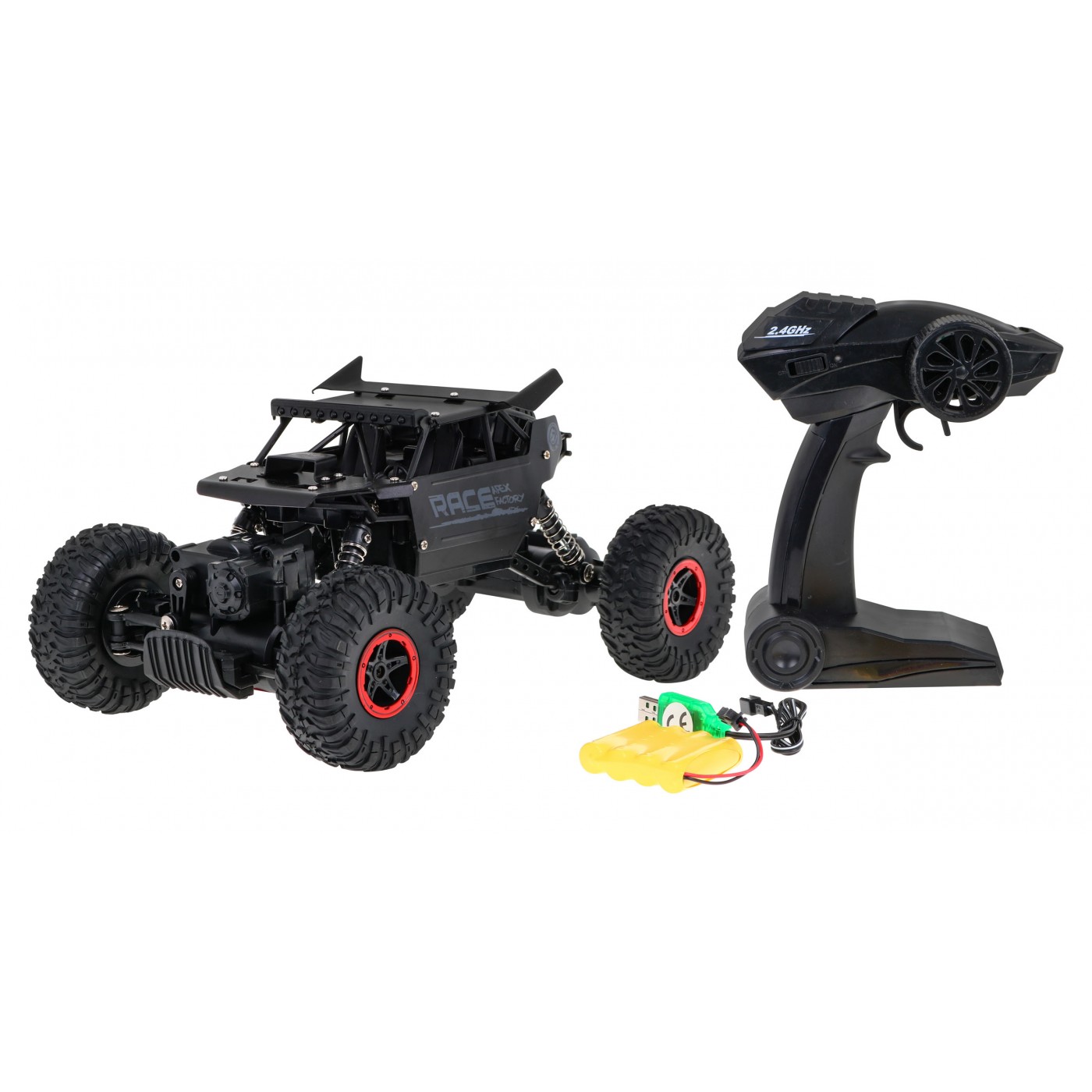 Zdalnie sterowany Crawler Monster dla dzieci 6+ Czarny model 1:18 Pilot 2,4 GHz