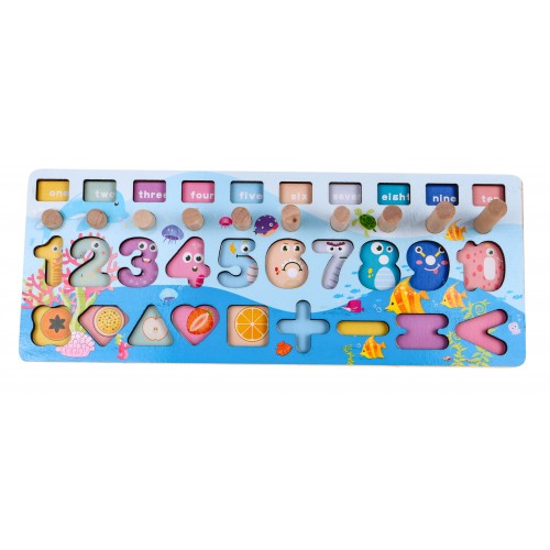 Wooden set of games for learning