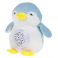 Pingwin uspokajacz 3w1 Projektor pozytywka przytulanka dla niemowląt Zabawka sensoryczna