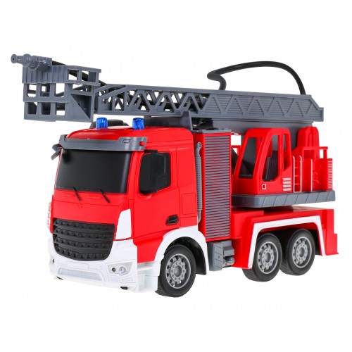 Zdalnie sterowany wóz straży pożarnej 1:12 dla dzieci 3+ Wąż strażacki + interaktywne funkcje