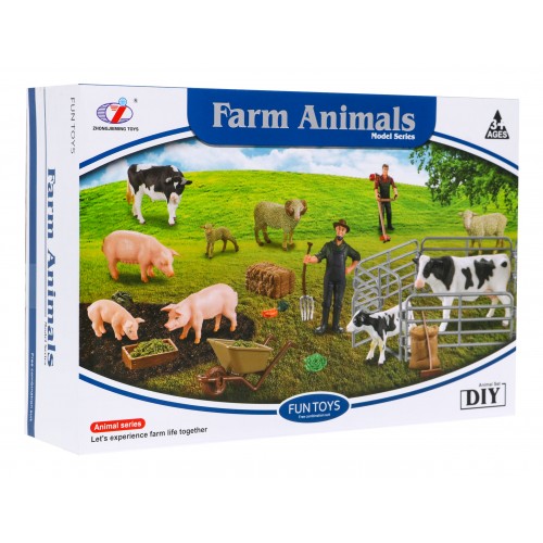 Zestaw farma z figurkami i akcesoriami dla dzieci 3+ Rolnicy + zwierzęta + sprzęt