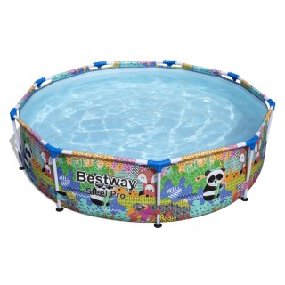 Basen Stelażowy Steel Pro dla dzieci Zwierzęta Świata BESTWAY 274x66cm 9FT