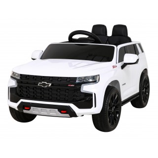 Chevrolet Tahoe Elektryczne Autko dla dzieci Biały + Pilot + EVA + Radio MP3 + LED