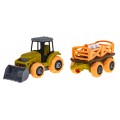 Rozkręcany traktor z łyżką i przyczepą + śrubokręt + owieczki Zabawka dla dzieci 3+