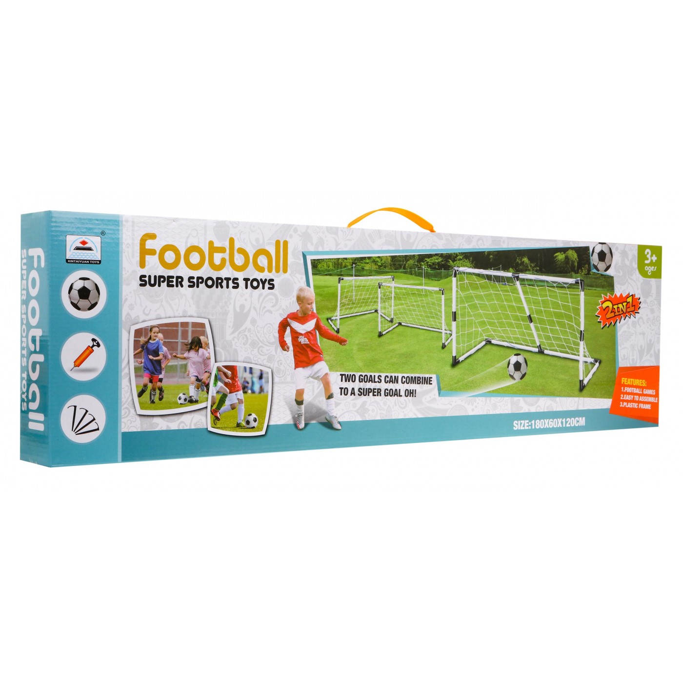 Bramka ogrodowa 2w1 dla dzieci 3+ Piłka nożna Zestaw duża bramka lub 2 małe + Piłka z pompką