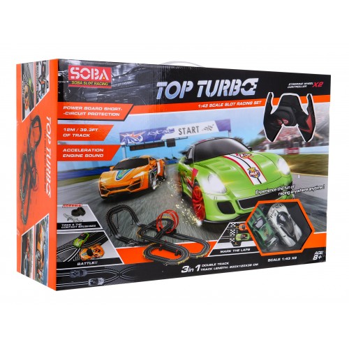 Duży tor wyścigowy Top Turbo dla dzieci 8+ Zdalnie sterowane autka + Interaktywne funkcje
