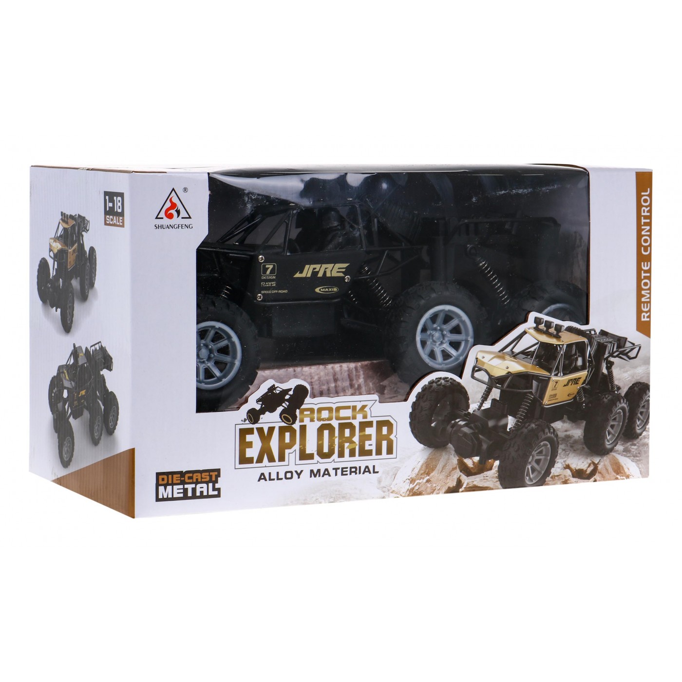 Metalowy crawler Rock Explorer 4x4 dla dzieci 8+ Zdalnie sterowany 1:18 Gumowe 6 kół