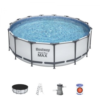 Basen stelażowy Steel Pro MAX 5w1 BESTWAY 457x122cm 15FT  + Pompa Filtr + Akcesoria
