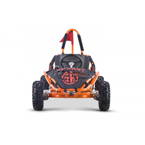 Gokart Fast Dragon na akumulator Pomarańcz 30km/h + Silnik 1000W + Koła pompowane + Regulacja siedzenia + Pasy