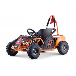 Gokart Fast Dragon na akumulator Pomarańcz 30km/h + Silnik 1000W + Koła pompowane + Regulacja siedzenia + Pasy