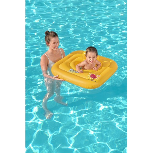 Dmuchane Siedzisko do pływania dla niemowląt 1-2 lat BESTWAY Kwadrat 76x76cm + Pielucha
