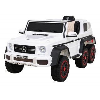 Mercedes G63 AMG Autko na akumulator Biały + Pilot + 6 kół EVA + Wolny Start + MP3 LED
