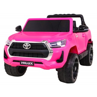 Toyota Hilux na akumulator dla dzieci, Różowy Pickup + Napęd 4x4 + Pilot