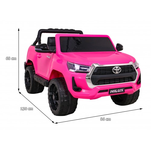 Toyota Hilux na akumulator dla dzieci, Różowy Pickup + Napęd 4x4 + Pilot